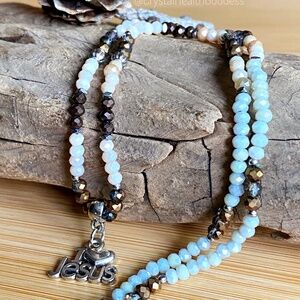 I Love Jesus Christian Necklace with Austrian Crystals